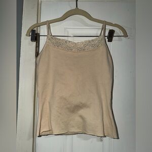 Energie Cream Lace-Trim Camisole Tank Top